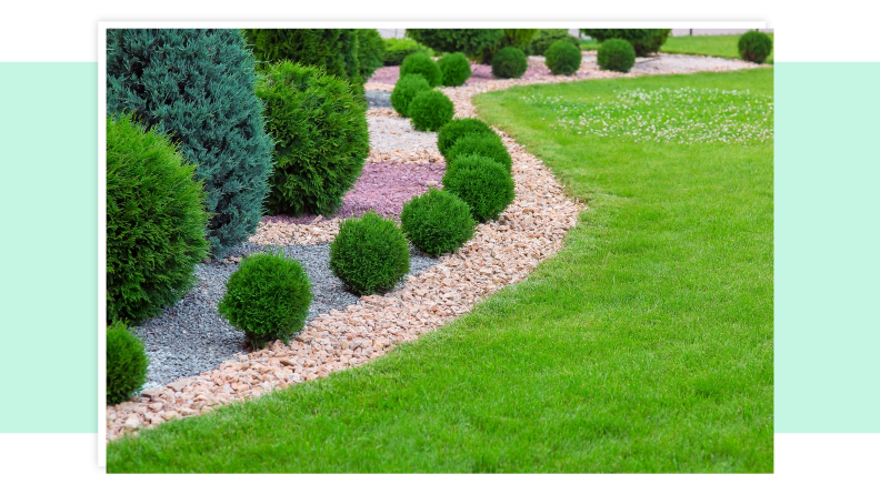 A yard after being aerated.