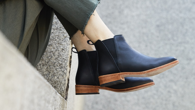 Black ankle boots.
