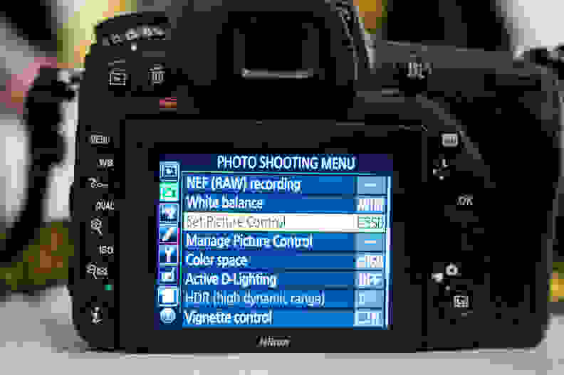 The menu is standard Nikon with multiple submenus to traverse.