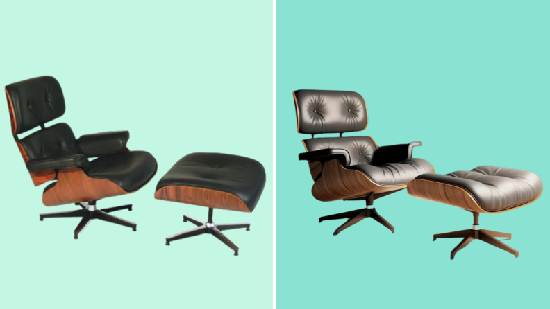 Herman Miller Eames Lounge Chair and Ottoman and Leather Swivel Armchair and Ottoman by Corrigan Studio.