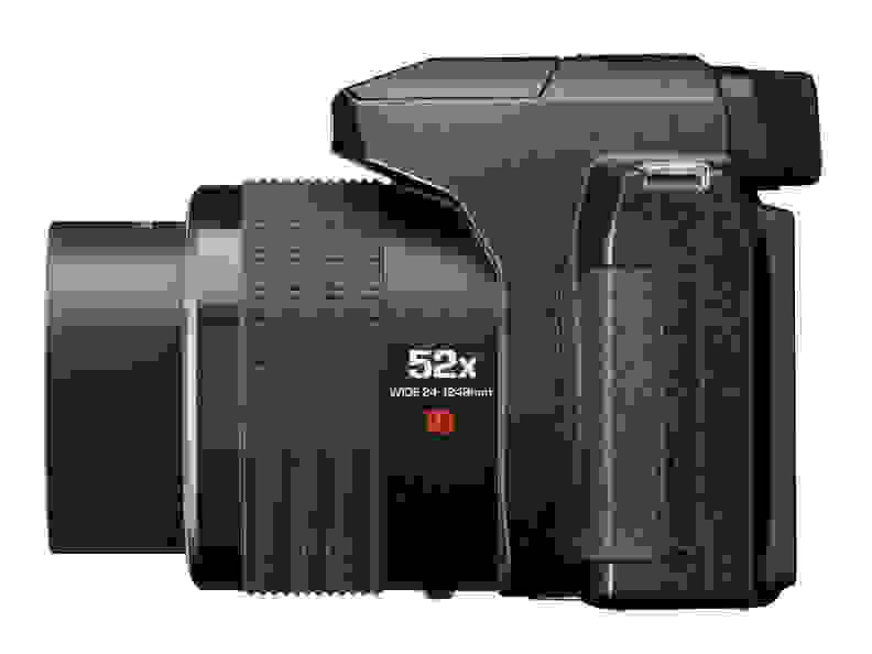 The Pentax XG-1 has a 52x optical zoom that telescopes out from the body.