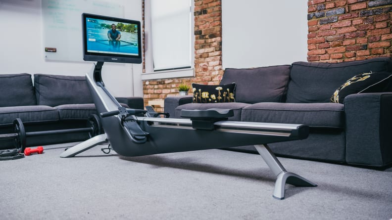 Hydrow rower in a living room
