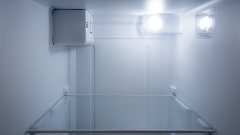 Bright LED lights inside a Kenmore refrigerator