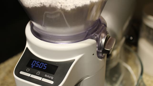 Measuring Flour in Hopper
