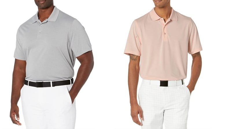 Two men wearing polo shirts