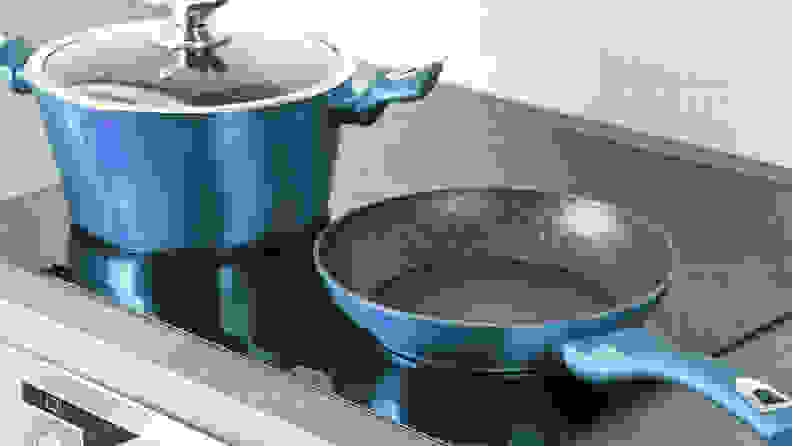 You can use your existing iron and steel pans on an induction cooktop, if a magnet sticks.