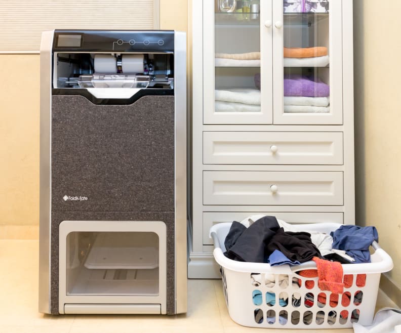 The FoldiMate, an automated shirt folding machine being