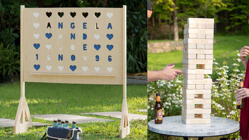 Large versions of connect four and Jenga