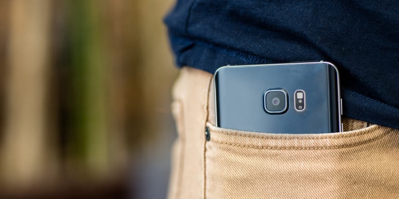 Despite its large 5.7-inch display, the Note 5 still easily fits into (most) pockets.