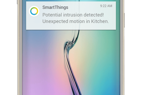 A SmartThings alert notification