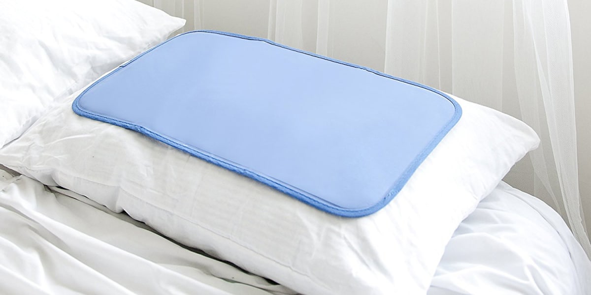 This cooling mat will keep your pillows cold all night long for under