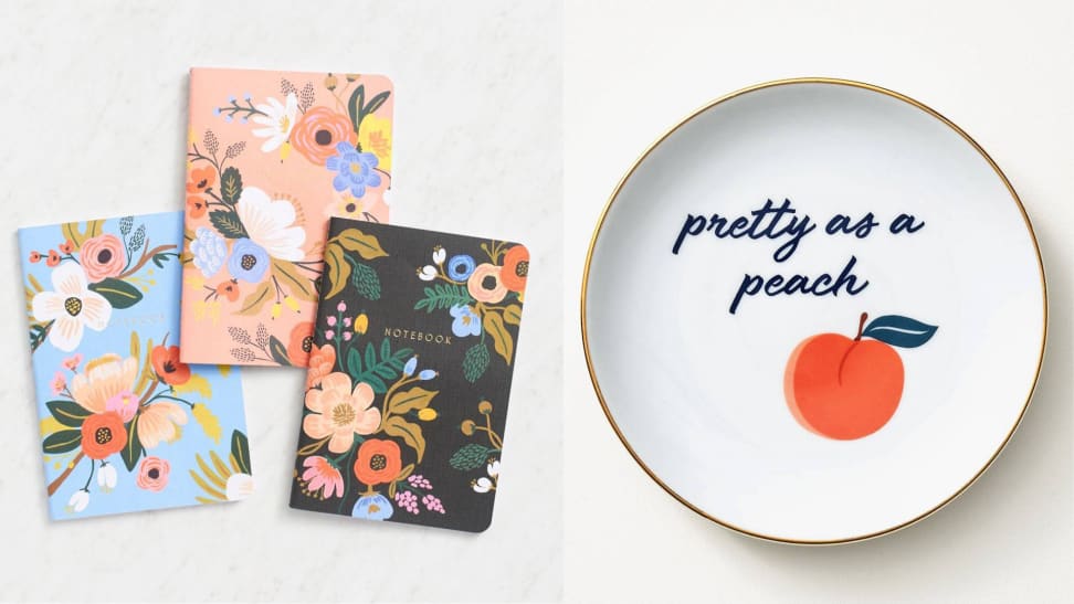 Paper Source Lively Floral Journals and Peach Trinket Tray