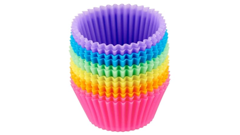 rainbow silicone baking cups