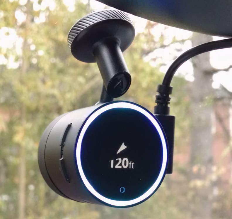Garmin Speak attached to windshield
