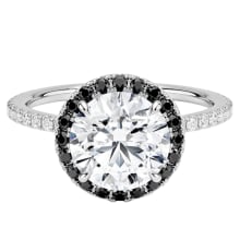 Product image of Waverly Halo Diamond Engagement Ring with Black Diamond Accents