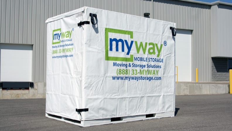 Portable storage covered with a polyester sheet