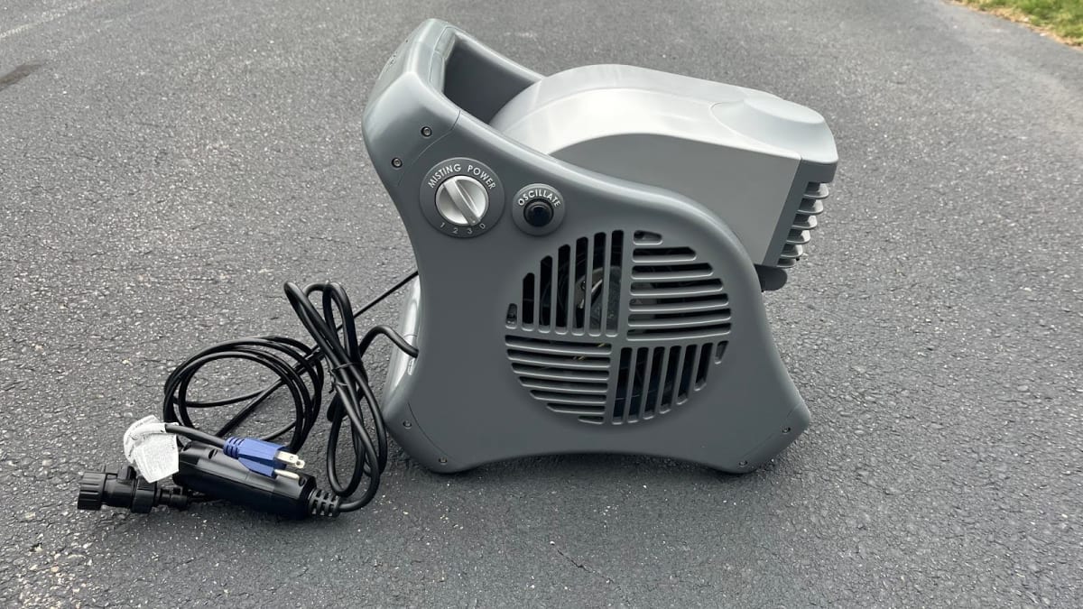 The Lasko Misko misting fan offers comfort on hot days by cooling down your  outdoor space