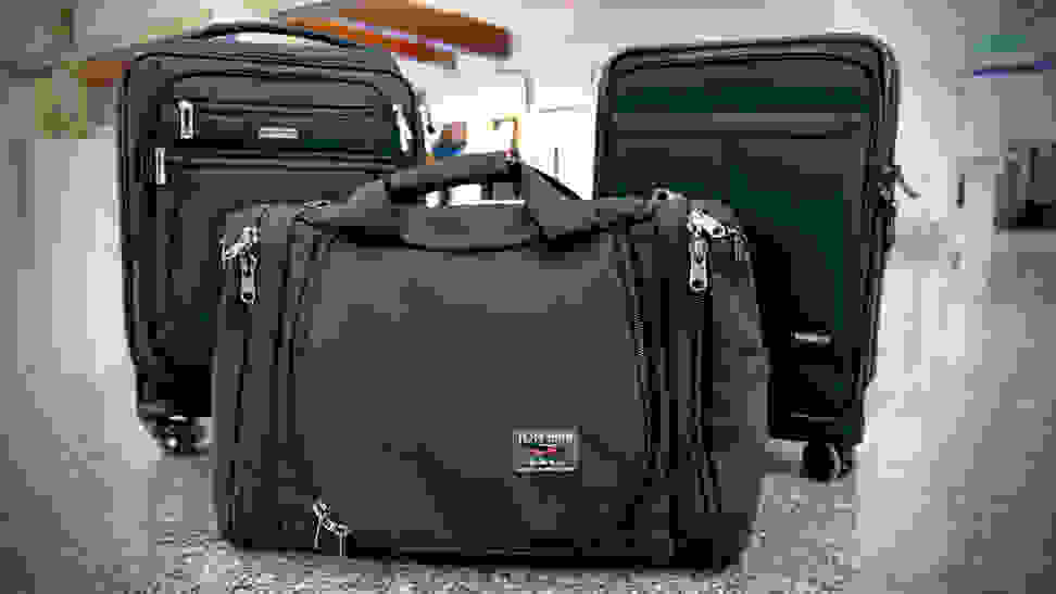 Photo of several carry-on luggage items.