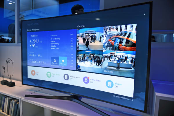 Smart TV's can act as a hub for controlling the sensors.