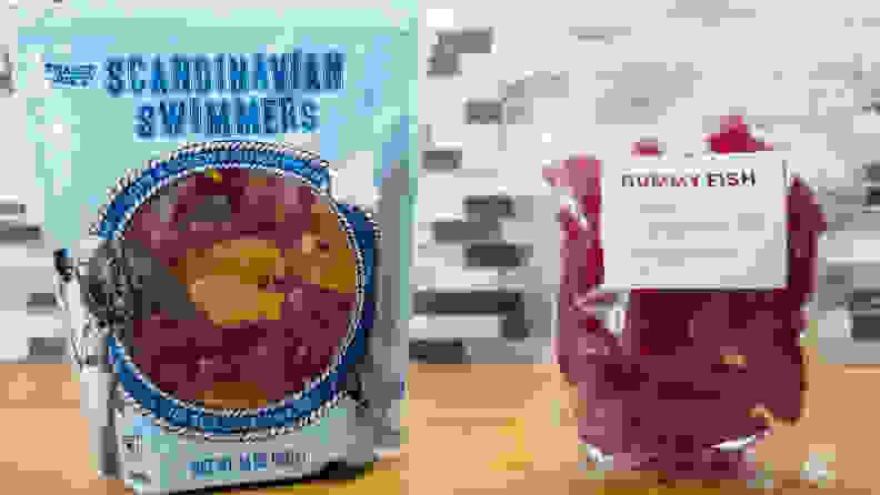 Brandless Gummy Fish and Trader Joe's' Scandinavian Swimmers