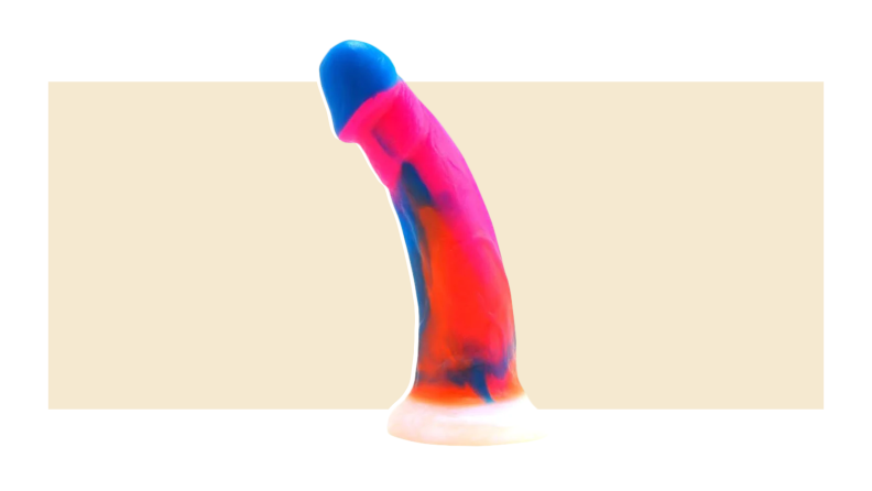 A colored Mustang dildo.
