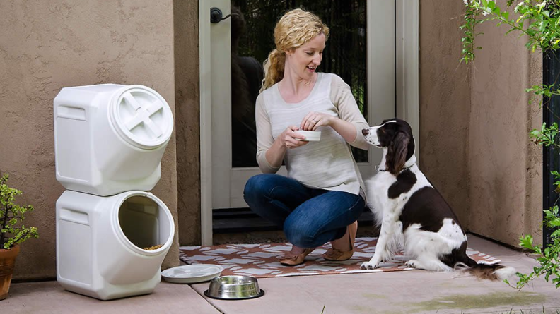 These stacking dog food containers have thousands of positive reviews.
