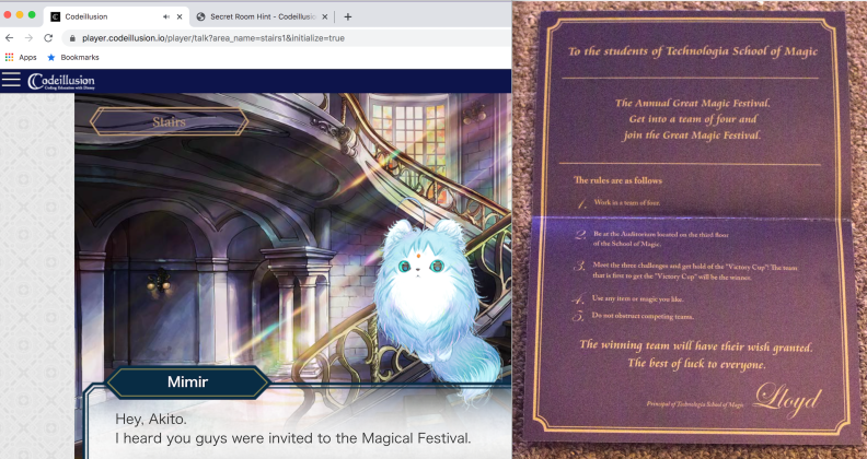 In Disney Codeillusion, you are invited to participate in a magic festival.