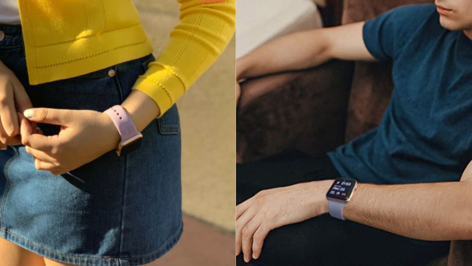 Two people wearing Apple Watches