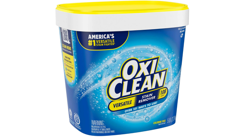A box of OxyClean against a white background.