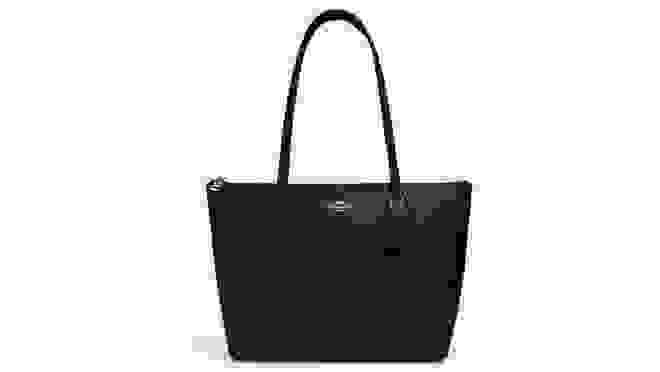Black leather handbag