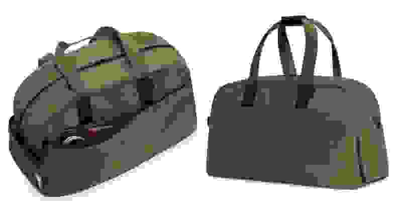 green travel duffel bag by Away