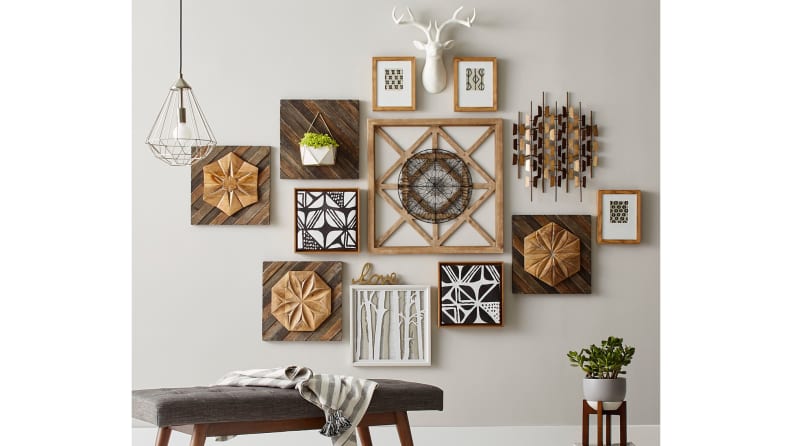 A gallery wall needs all different kinds of art, to be interesting