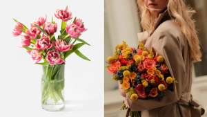 A collage of flowers and bouquets from UrbanStems.