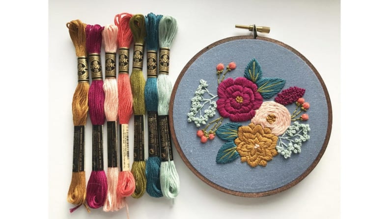 Flower embroidery.