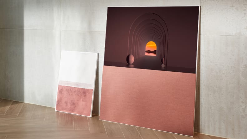 The 65-inch LG Objet TV artfully arranged in a room