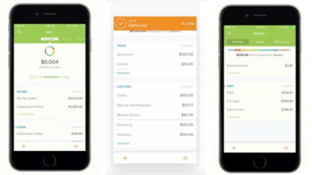 EveryDollar app screenshots