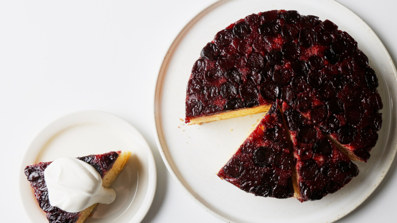 This one-bowl, upside-down cake is easy to make.