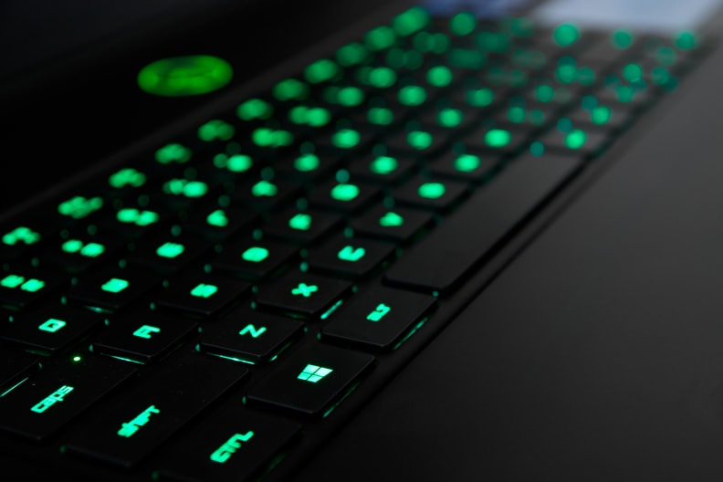 A photo of the Razer Blade Pro's backlighting.