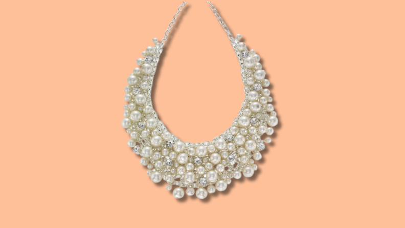 This Charter Club Glass Pearl Cluster Bib Necklace has a high end look perfect for a special occasion.