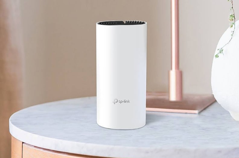 A wi-fi device on top of a side table