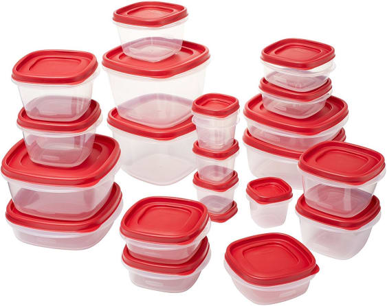 4pcs Food Storage Container with Lids Airtight Plastic Kitchen Storage  Container Nesting Rectangular Topware Set BPA Free Container for Microwave