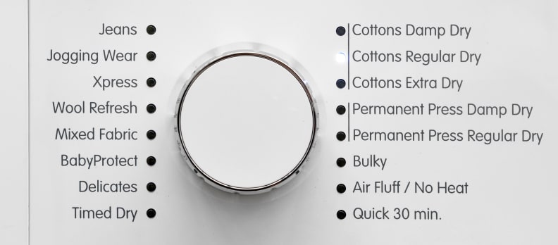 The cycles on the compact Blomberg DHP24412W dryer