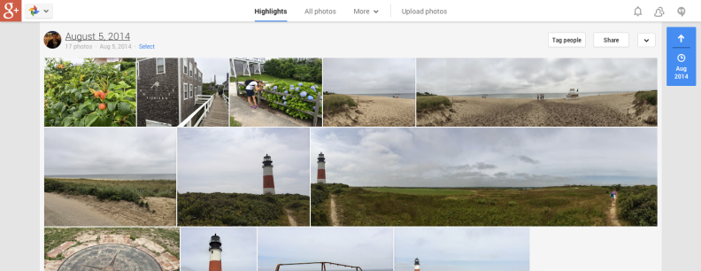 Google+ Photos screenshot