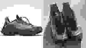 一双锐步运动II边缘鞋在米色。