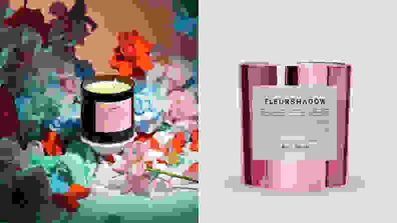 A split image of Boy Smells candles, one of the best places to buy candles online.