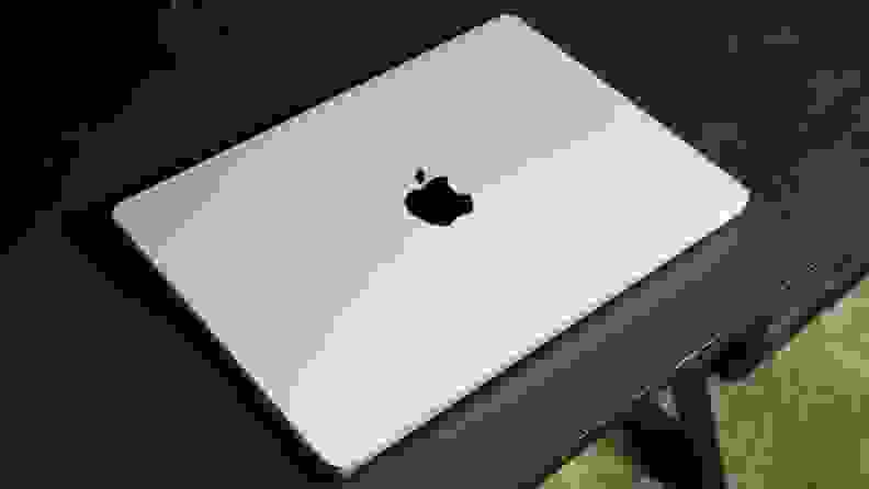 A grey apple laptop