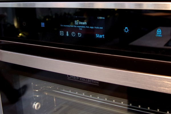 The digital control panel on Samsung's Chef Collection wall oven.