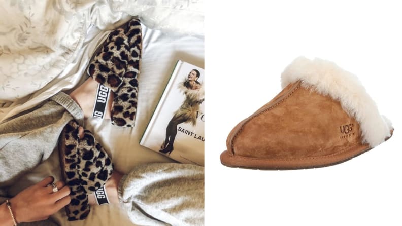 A photo of a person wearing slippers.