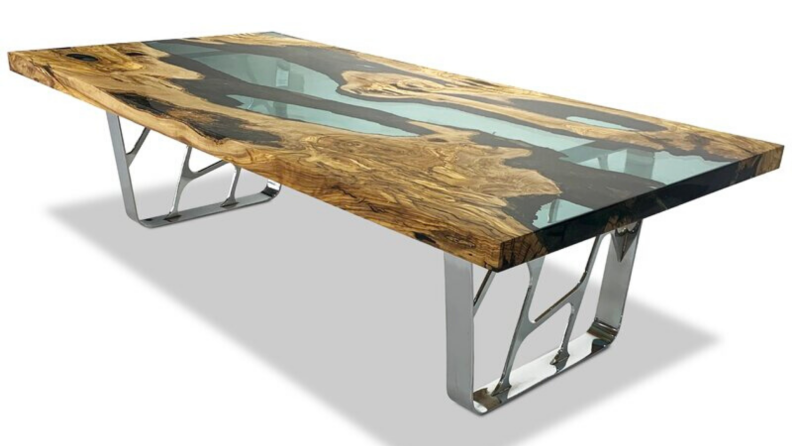 resin art river table