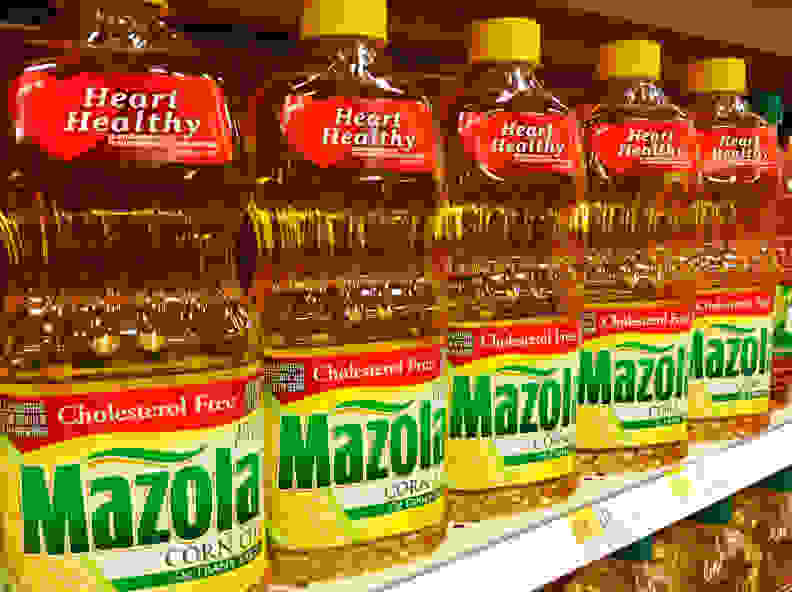 bottles of corn oil